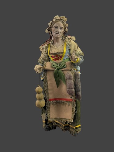 Donna Popolana 33 Cm Porta Doni Arte Presepiale presepe Napoletano salumi - Foto 9 di 12