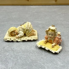 Ashton Drake Heirloom Baby Figurines Laying Ornaments Christmas Vintage