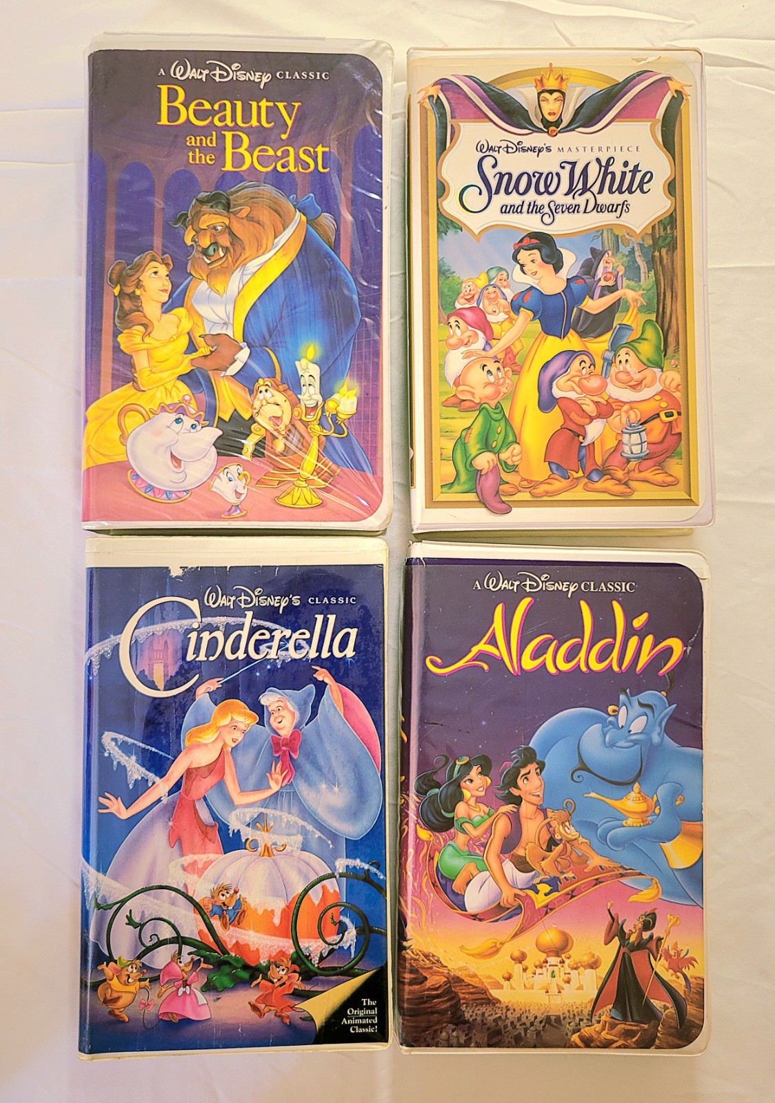 Lot of 4 Disney VHS Kids Movies in Clamshell Cases Tested in Good Condition