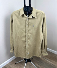 Vintage Ralph Lauren Men’s XL Khaki 100% Cotton Button Up Shirt Made in USA