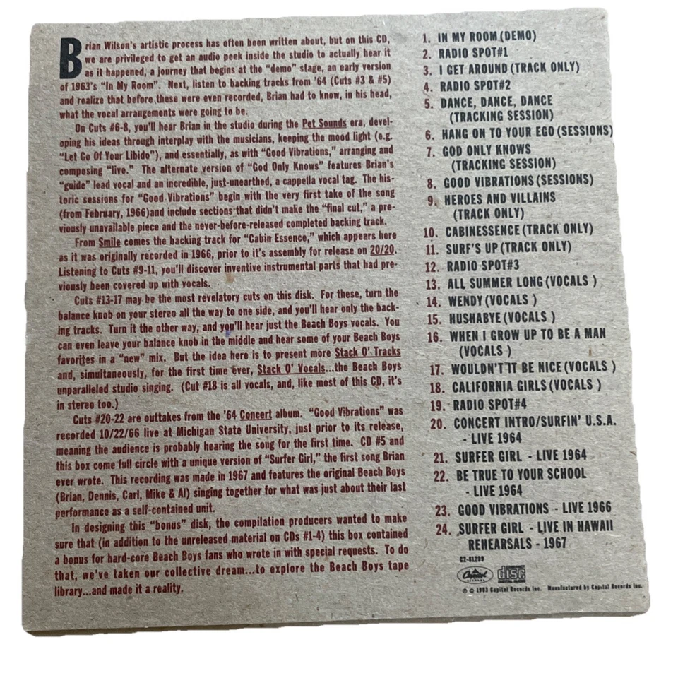 THE BEACH BOYS Good Vibrations 20 Years Of Beach Boys + Rare Bonus Disc VG+ Foto 4 de 4