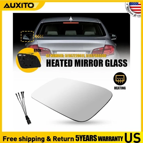 Left Side Mirror Glass For 10-16 BMW 528 535 640 650 740 750 4Pin 51167228611 H