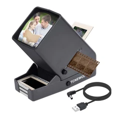 35mm Slide and Film Viewer, Negative , Desk LED Lighted Illuminated Viewing, 3X