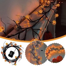 Halloween LED Vine String Lights Bat Pumpkin Indoor Outdoor Party Decor