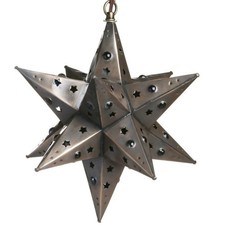 As Is 12 Inch Star Cut  with Marbles Tin Star...