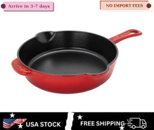 Staub Cast Iron 8.5-inch, Traditional Deep Skillet, Cherry