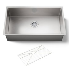KOHLER Strive  32" Undermount Kitchen Sink, Single Bowl Kitchen Sinks with Rack