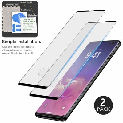 2 Pack For Samsung Galaxy S10 S10e S10+ S10 5G Tempered Glass Screen Protector