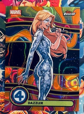 2026 Topps Finest Fantastic Four Dazzler Uncommon Blacklight Red Refractor /5