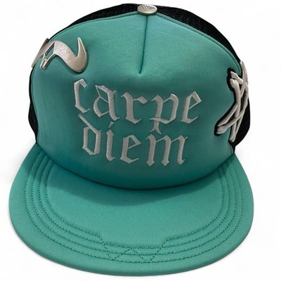 Carpe Diem Turquoise & Black Adjustable Trucker Hat Men s Classic Mesh