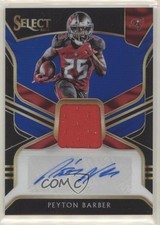 2018 Panini Select Signature Memorabilia Blue Prizm 58/75 Peyton Barber Auto 5w7