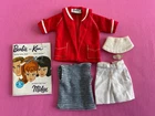 Vintage Barbie Resort Set #963 Jacket Knit Top Shorts Hat Single White Shoe Book