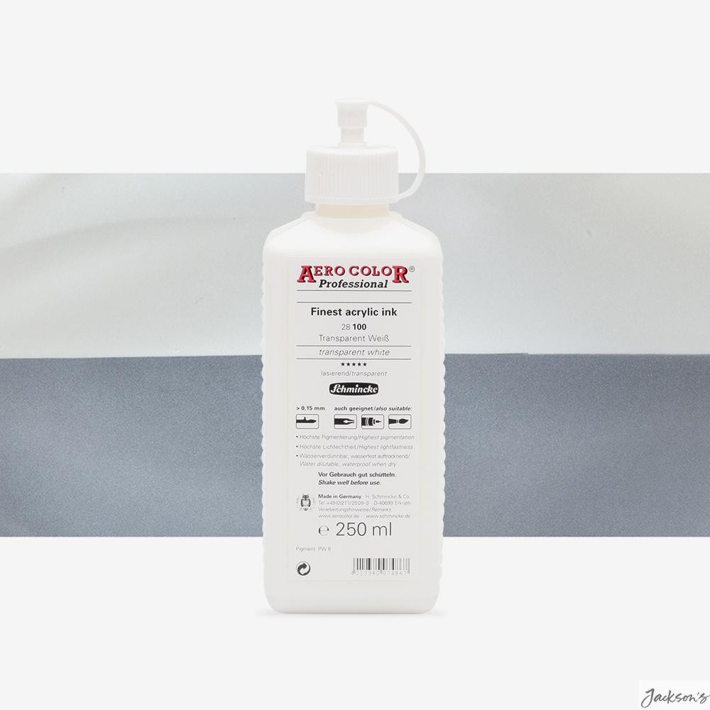 Schmincke Aero Color Acrylic Ink 250ml Transparent White Airbrush Paint