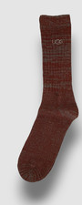  20 Ugg Men's Red Stretch Logo 1-Pair Trey Ribbed Knit Cozy Socks One Size