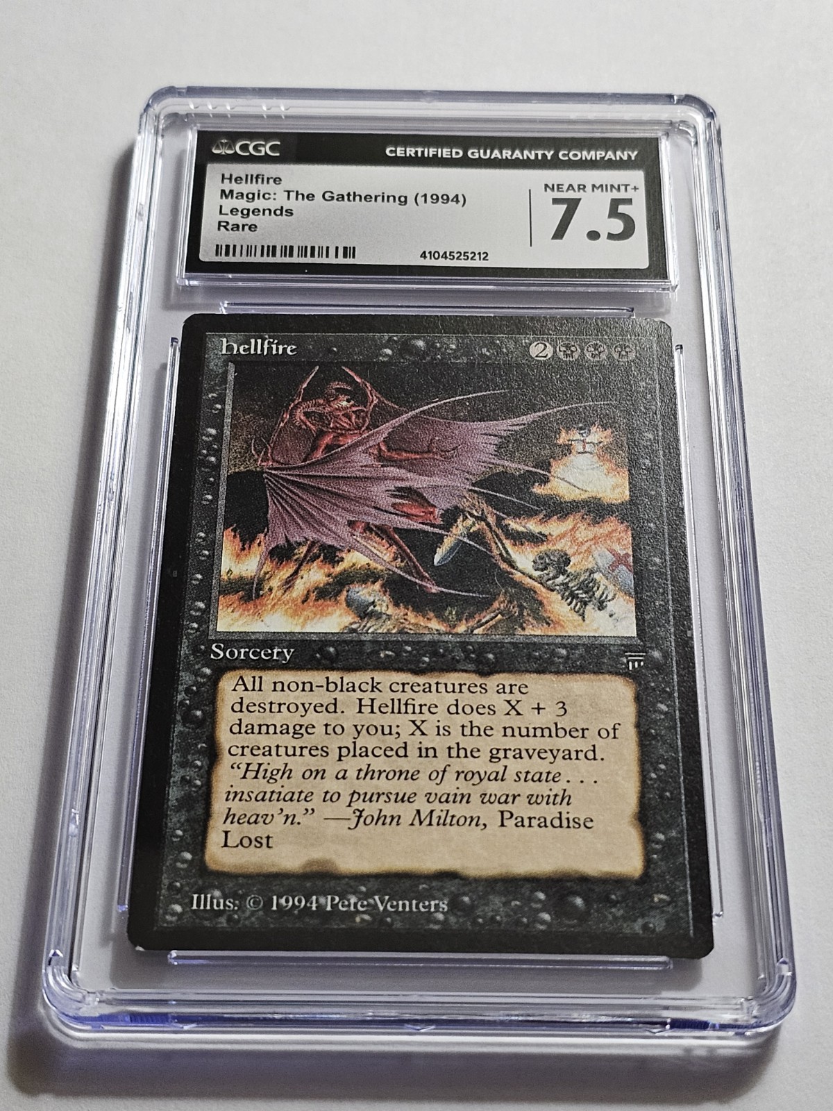Hellfire CGC 7.5 Near Mint+ Graded MTG Legends 1994