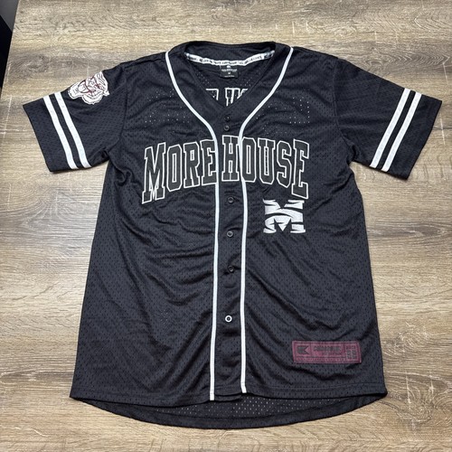 Colosseum Morehouse College Maroon Tigers Baseball Jersey Medium Black Mesh HBCU