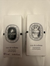2 - Diptyque L'Eau Papier  L'ombre Dans Eau de Toilette EDT Sample Spray 0.06oz