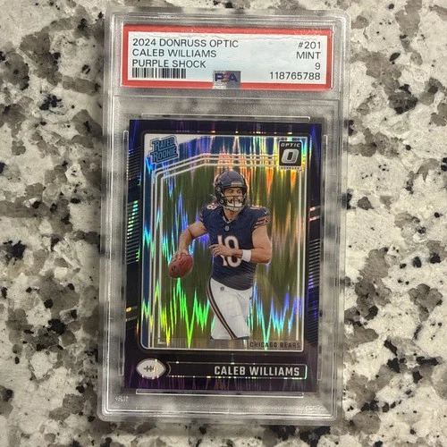 2024 Panini Donruss Optic Rated Rookie Caleb Williams #201 Purple Shock Prizm RC