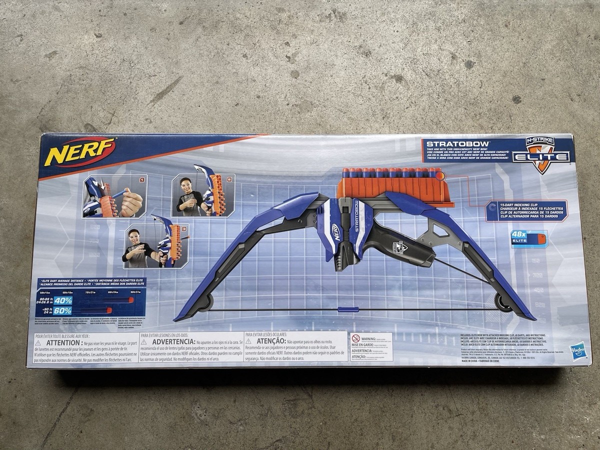 New NERF Stratobow N-Strike Elite Soft Dart Bow Shooter B8696 w