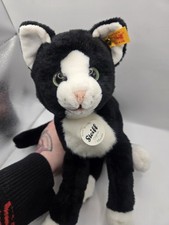 Steiff Mimmi Dangling Cat Plush 099366 Black White Tuxedo Kitten New With Tags