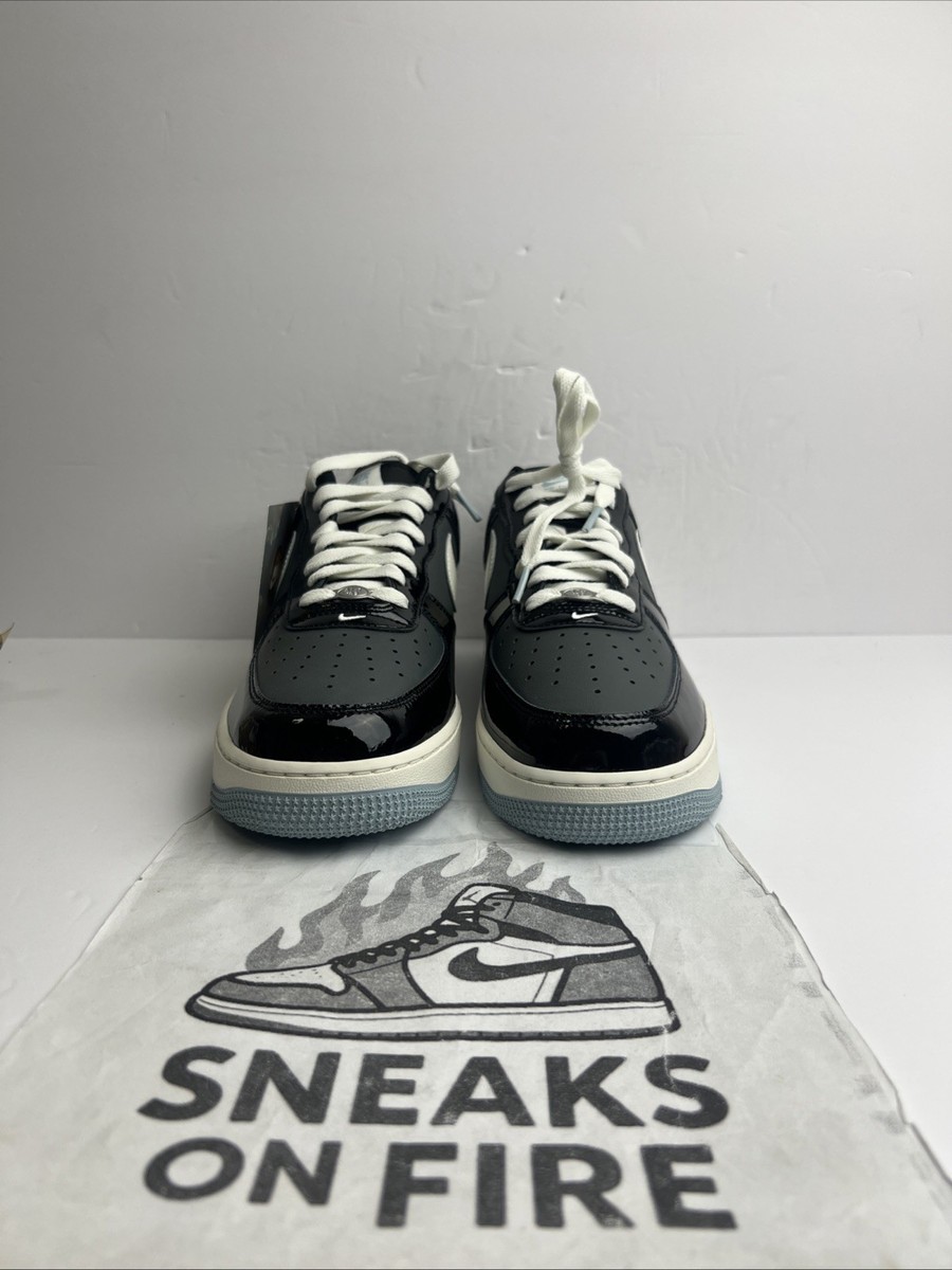 IB7676-001 Nike Air Force 1 Low Black Armory Blue Iron Grey Sail