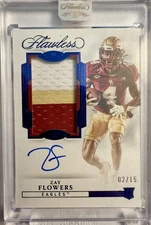 2023 FLAWLESS COLLEGIATE 3 COLOR PATCH AUTO /15 ZAY FLOWERS #RPAV-ZAF RC SEALED