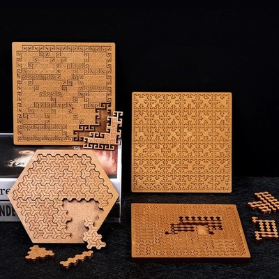 Impossible Holz IQ Puzzle für Erwachsene Brainteaser zehn Ebenen Tangram Puzzle Spiel