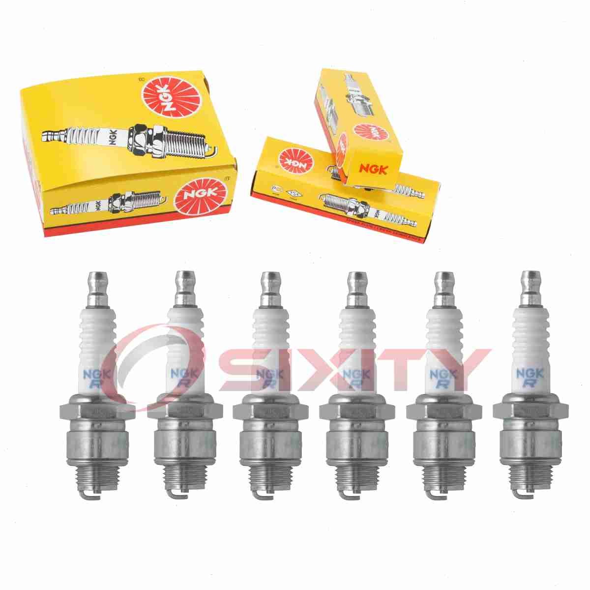 6 pcs NGK Standard Spark Plugs for 1961-1962 Chevrolet C10 Pickup 3.8L L6 - mo