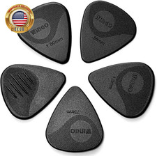 Guitar Picks with Grip Stamped, Non Slip Textured Picks 5 Pack 073, 088, 1.0, 1