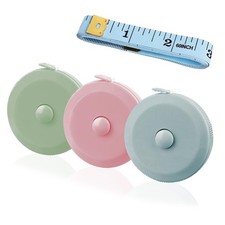 3 PCS 60Inch 1.5 Meter Retractable Tape Measure Small Push Button Dual Sided