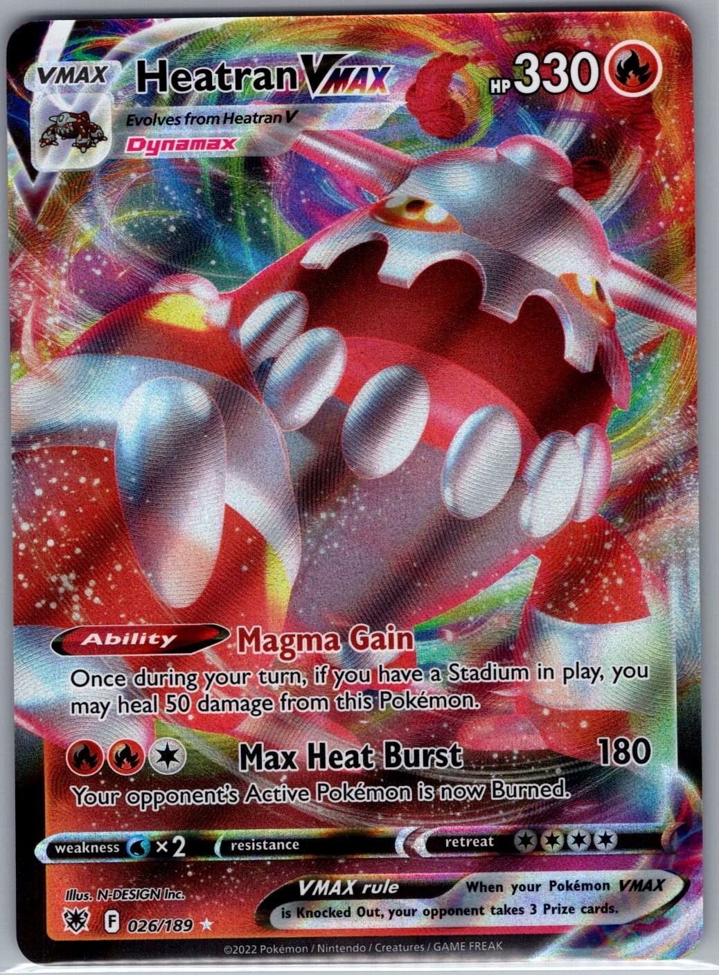 Heatran VMAX 026/189 SWSH10: Astral Radiance - Pokemon Card - NM