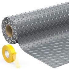 7.8 x 20 FT Garage Floor Mat 2.8mm Thickness Diamond Plate Vinyl Garage Flooring