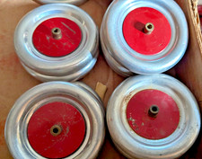 5 SALE SET OF 4 3 INCH ALUM WHEELS A.C. GILBERT ERECTOR SET W/RED CENTER