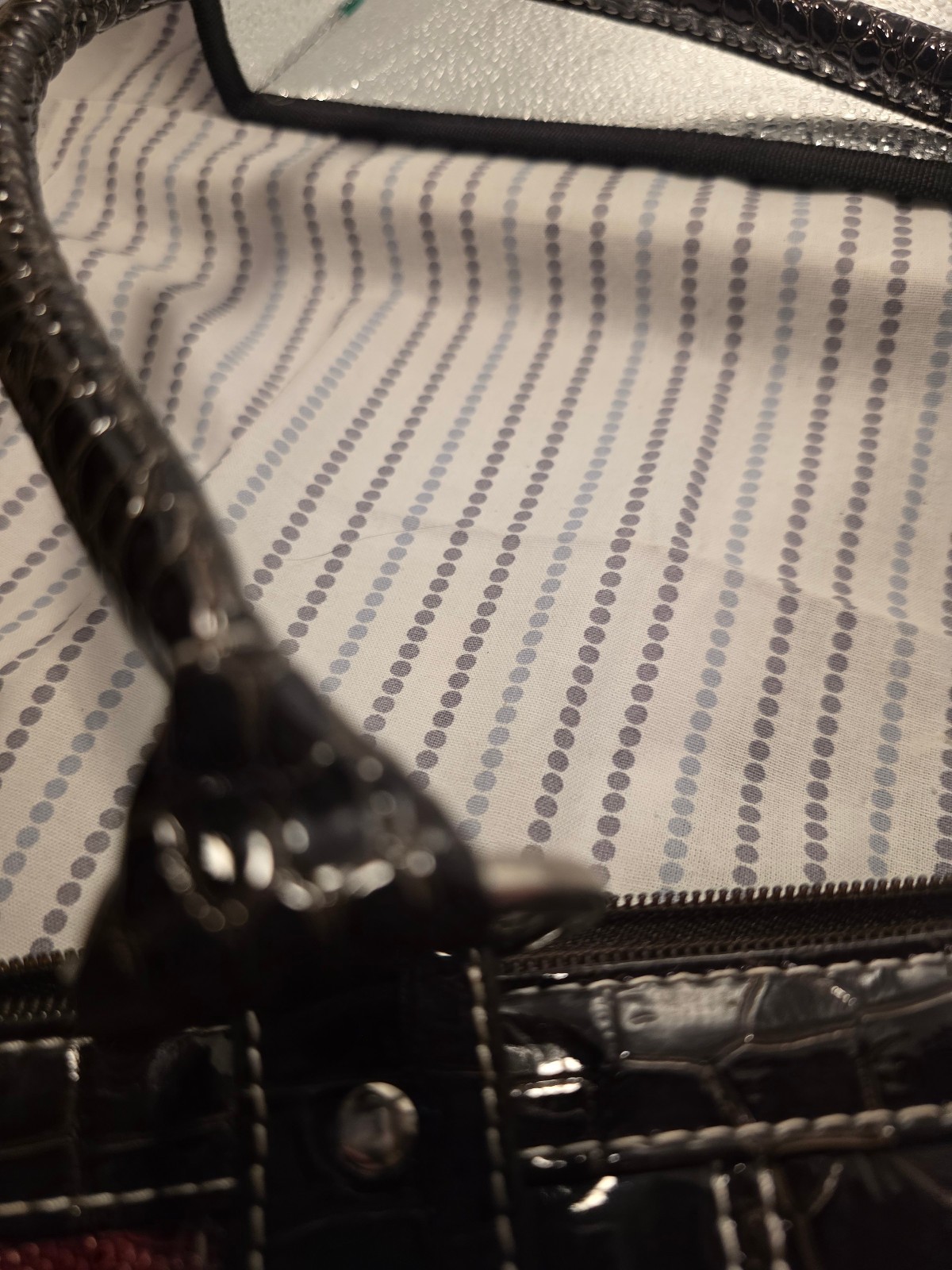 Multicolor Patchwork Tote Bag With AnAlligator/Sn… - image 14