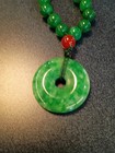 Natural 8mm Green Jadeite Round Gemstone Beaded Pendant Necklace 36 Inches  — photo 10