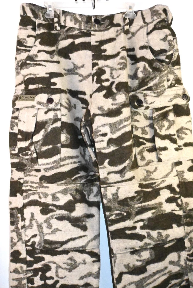 Columbia Gallatin Range Monarch Pass Wool Blend Outfitter Snow Camo Cargo Pants - Image 3 of 4