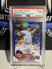2023 Topps Chrome - Rookie Autographs Justin Steele #RA-JST Blue Refractor /150 
