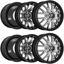 Set Of 6-24 Inch Fuel D407 Catalyst Dually 8x200 Chromeblack Wheels Rims