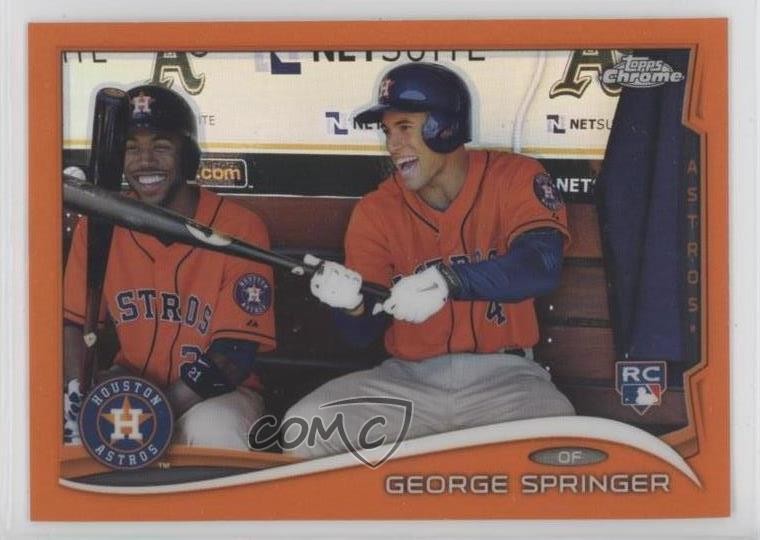 2014 Topps Chrome Orange Refractor George Springer #138 0d6s