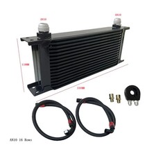 13-25 Row Universal AN10 Oil Cooler Kit with Sandwich Adapter Braided Hose