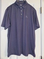 Rhoback The Sit Mens Performance Golf Polo Shirt All Over Dog Print Purple Sz L