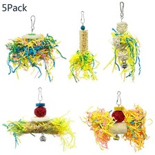 5-Piece Bird Foraging Toy for Finch Canary Parrot Shreddable Chew Toy