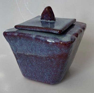 Artisan Sculpture Purple VASE & Cache by GEO