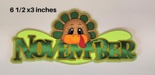 NOVEMBER TITLE MONTH scrapbook premade paper piecing 3D die cut by Rhonda