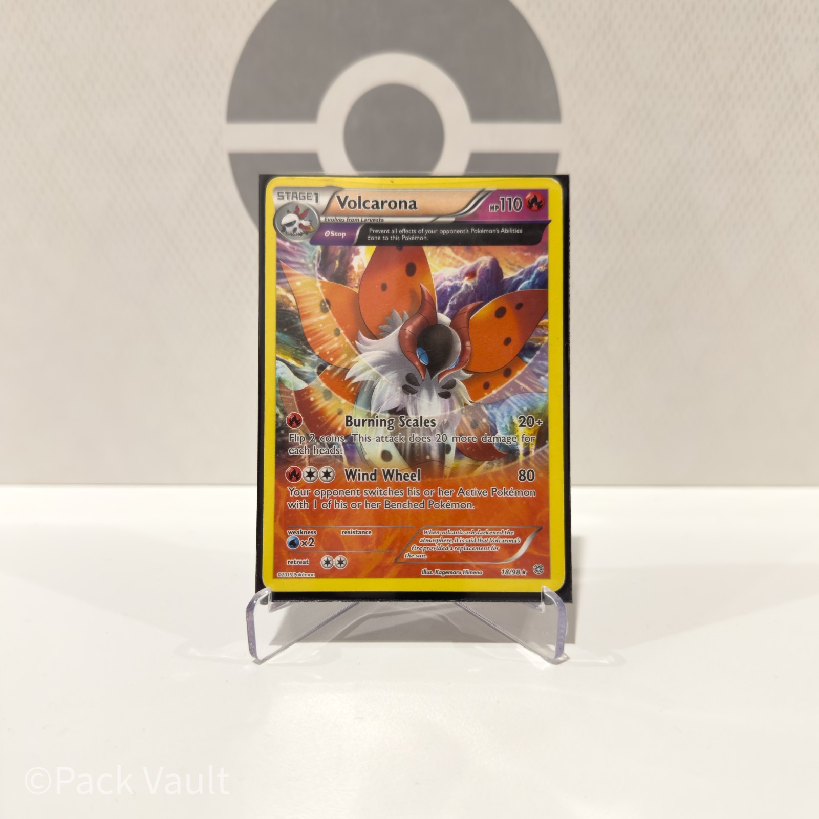 Pokemon TCG Volcarona 18/98 XY Ancient Origins Reverse Holo - NM