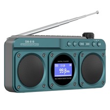 Small Digital FM Radio Bluetooth Speaker, Handheld Rechargeable Radio Wireles...