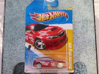 Hot Wheels 2012 #033/247 SUBARU WRX STI red New casting 2012 Long Card