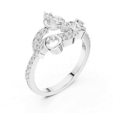 Prong Set Half Eternity Lovely Wedding Band Round 28 Pcs Diamond Certified b814