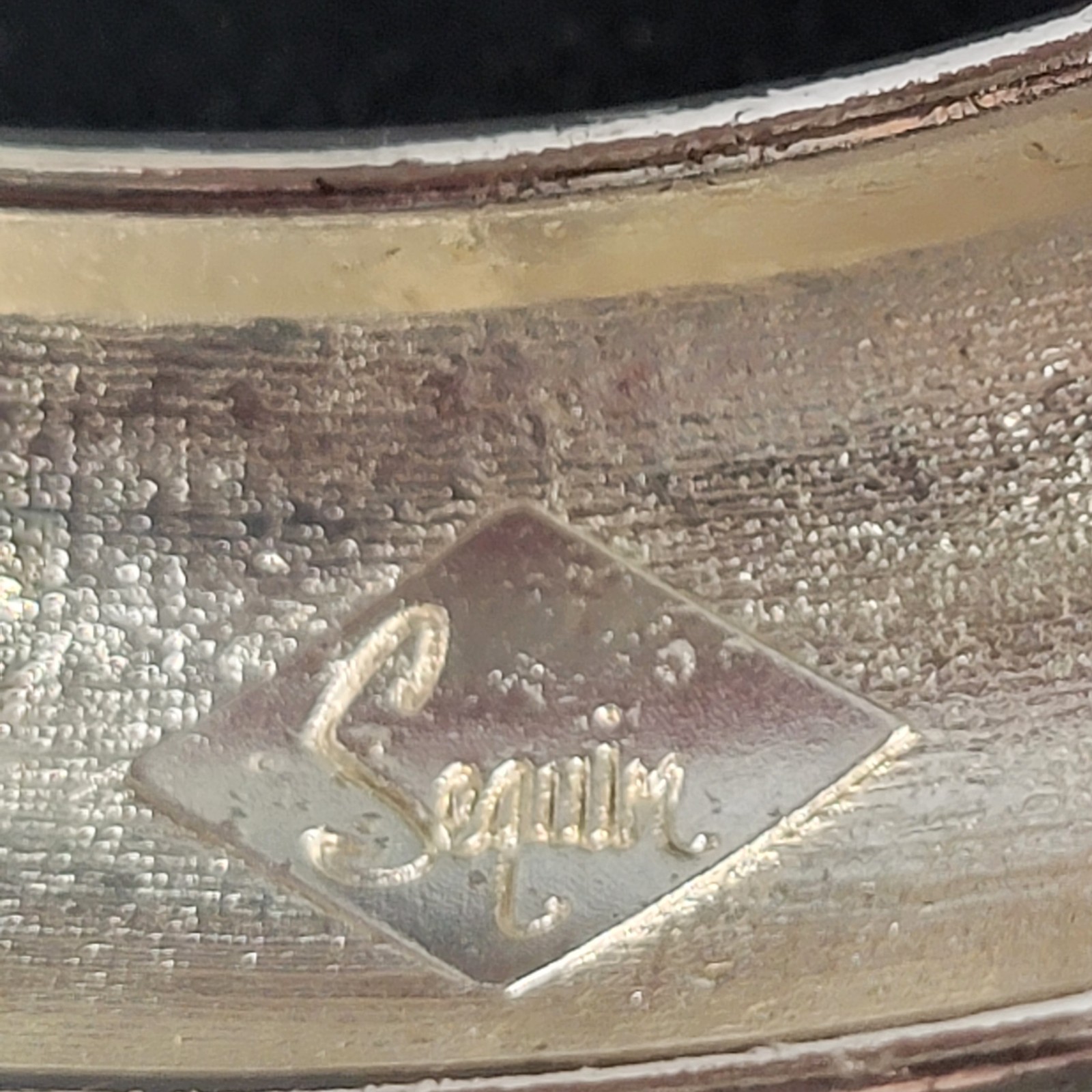 Sequin Enamel Hinged Bangle Bracelet Abstract Bla… - image 2