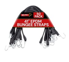 41" EPDM Tarp Bungee Straps w/ Crimped Hooks -50 Pack